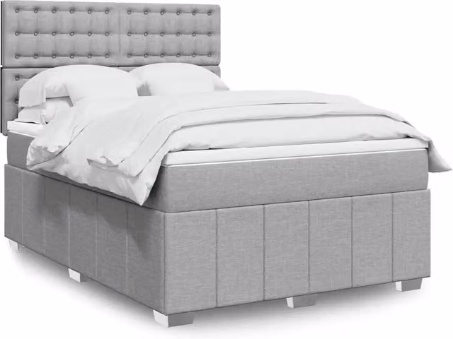 Letto Ibrido con Materasso a Molle vidaXL Grigio Chiaro e Bianco L/P/H: 140 x 200 cm