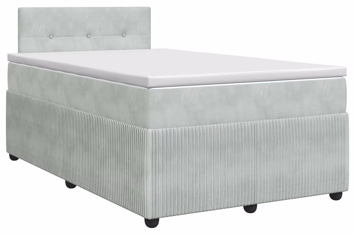 Letto a molle con materasso grigio chiaro 120 x 200 cm in velluto