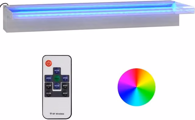 Sfioratore a Cascata con LED RGB Acciaio Inox 60 cm CFW2079481
