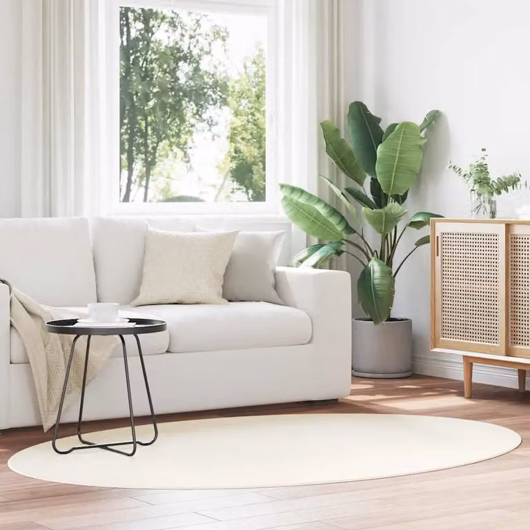 Tappeto moderno vidaXL HUARTE color crema e beige, lavabile e antiscivolo, 140 x 200 cm, 100% poliestere
