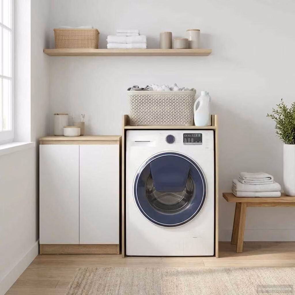 Mobiletto per lavatrice vidaXL in Rovere Sonoma, L 67,5 x P 62 x H 97 cm
