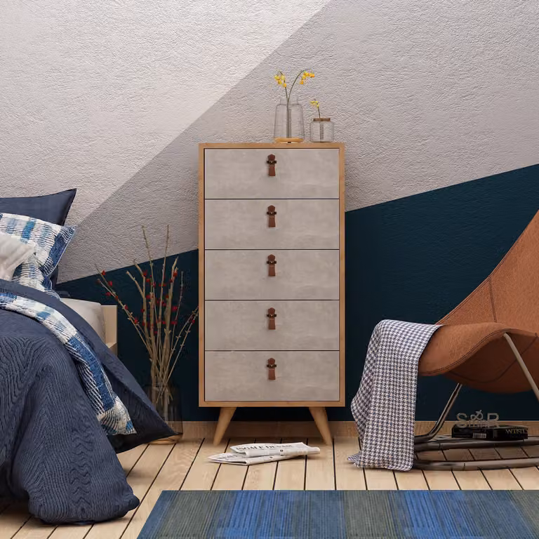 Skye Decor, mensola, cassettiera, rovere, 100% pannelli truciolari rivestiti in melamina, 50 x 40 x 103 cm