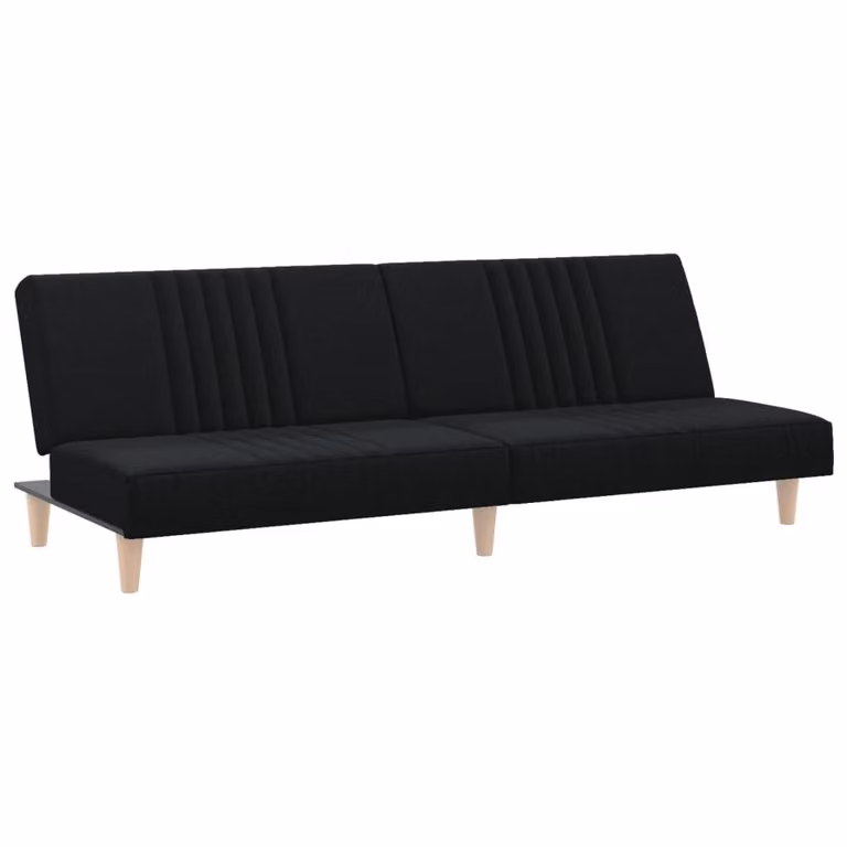 Divano Letto Nero in Tessuto
