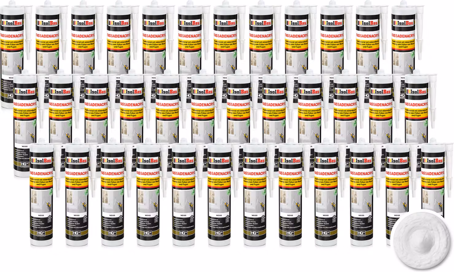 Isolbau, sigillante acrilico per facciate - confezione da 36 tubetti da 300 ml. Sigillante acrilico con granuli, ideale per riempire fessure e giunti sia all'interno che all'esterno. Colore: bianco