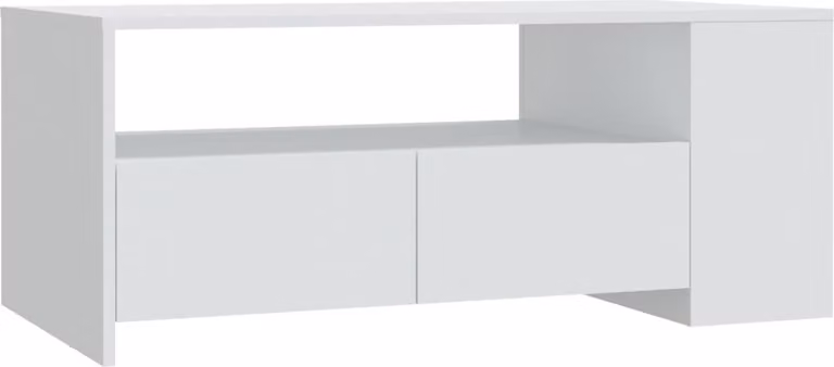 Tavolino da Salotto Bianco 102x55x42 cm in Legno Multistrato