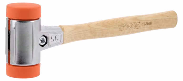 Martello per pavimentazione, diametro 50 mm, con manico in legno di noce americano, peso 830 g