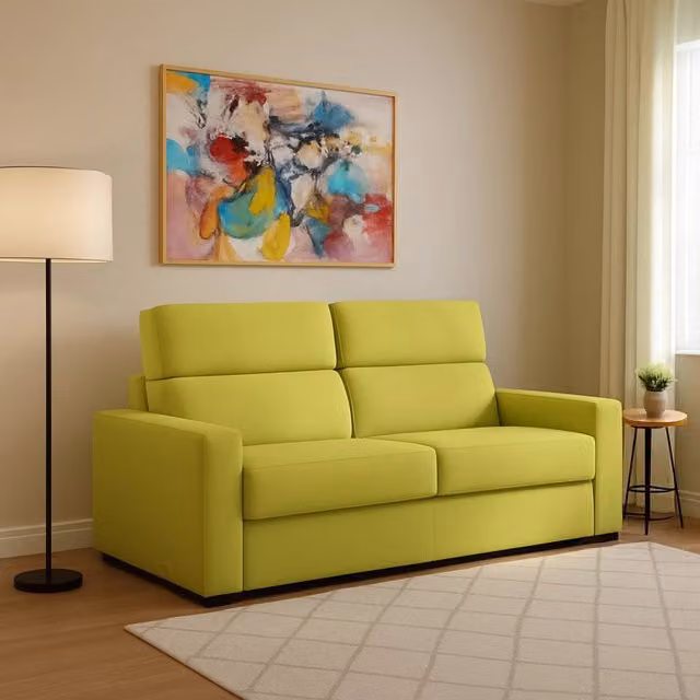 Divano Letto Sonico DMORA Made in Italy, 2 Posti, Verde, L: 200 cm, P: 95 cm – 1