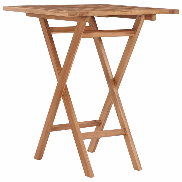The Living Store Tavolo da giardino pieghevole 60×60×75 cm in legno massiccio di teak