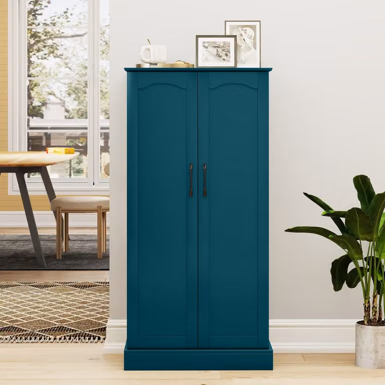 Costway Mobile da cucina con 2 ante e dispositivi anti-ribaltamento contenitore, Mobile credenza per soggiorno Verde scuro