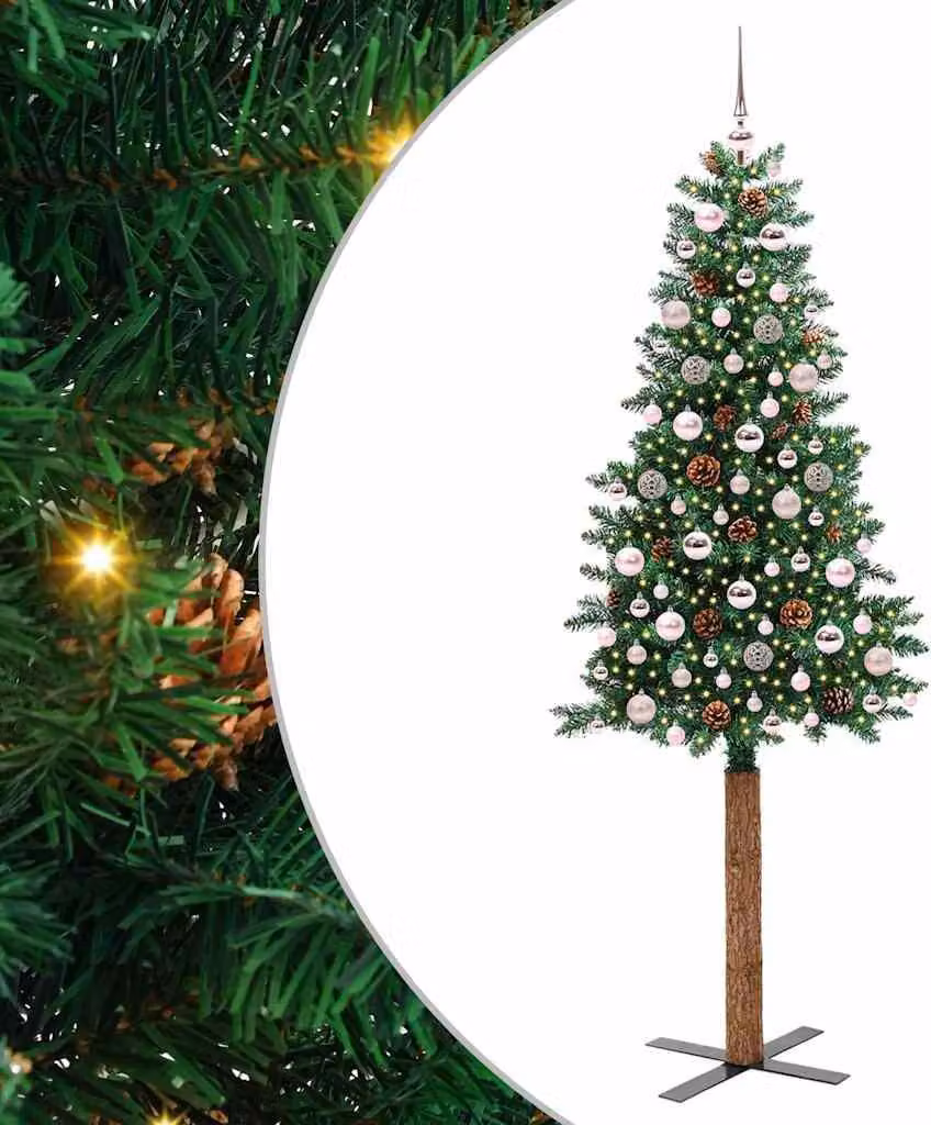 Albero di Natale snodato con 300 LED con supporto Verde 210 cm