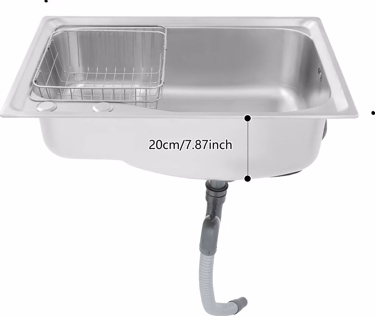 Set lavello da cucina, acciaio inossidabile, accessori multifunzionali, argento