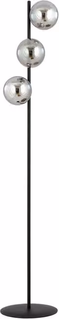 Lampada da terra Emibig ROSSI LP3 in metallo e vetro grigio e nero, H: 150 cm, L: 30 cm, P: 30 cm
