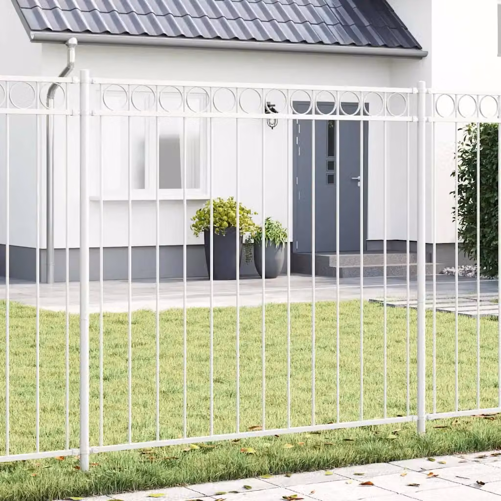 Elemento Recinzione ASSEN vidaXL in Acciaio Bianco, L: 200 cm, H: 170 cm