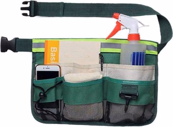 Cintura porta-utensili Unyqoos® – Custodia per utensili con 7 tasche, realizzata in tessuto Oxford 600D, dimensioni 34x23 cm (13,4x9,06 pollici), cintura regolabile, con strisce riflettenti – ideale per giardinaggio, edilizia e meccanici, adatta sia per u