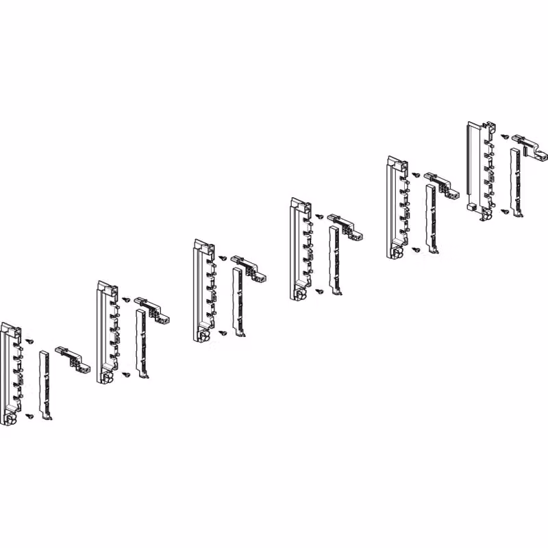 Modulo barra collettrice ABN a incasso 5 moduli larghi/2 moduli profondi, 40 mm, per CU (2x) 12x5 mm, a 5 poli, EBM 70 mm MTS52505