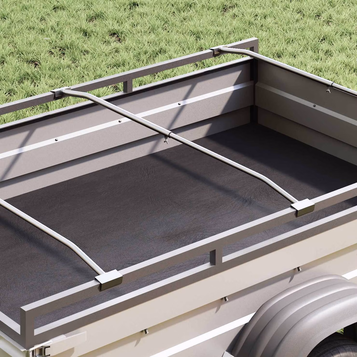 vidaXL Supporto per teloni per rimorchi in alluminio Argento 102-155 cm
