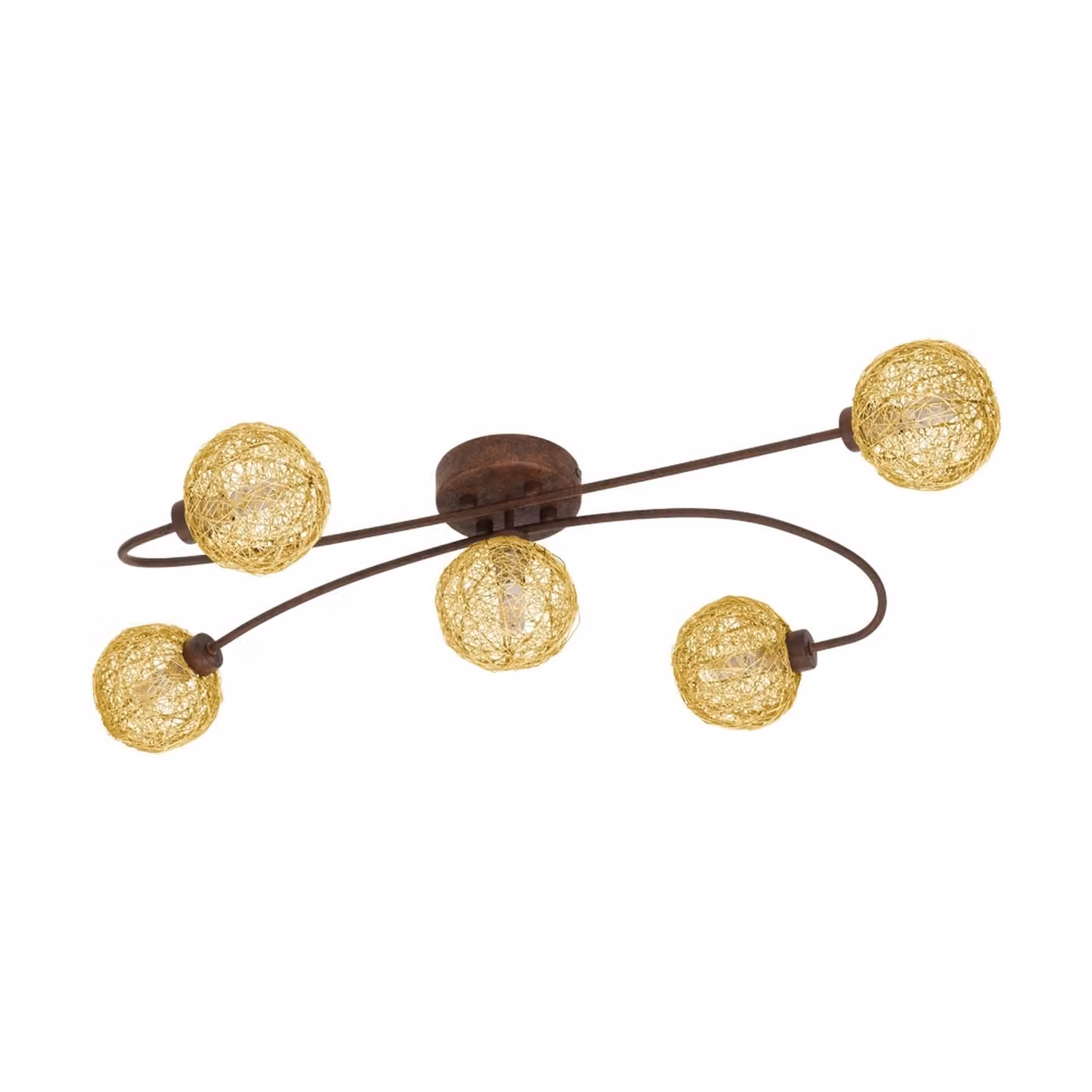 Plafoniera LED Caris 1 a 5 sezioni, colore ruggine, colore oro Eglo 97727