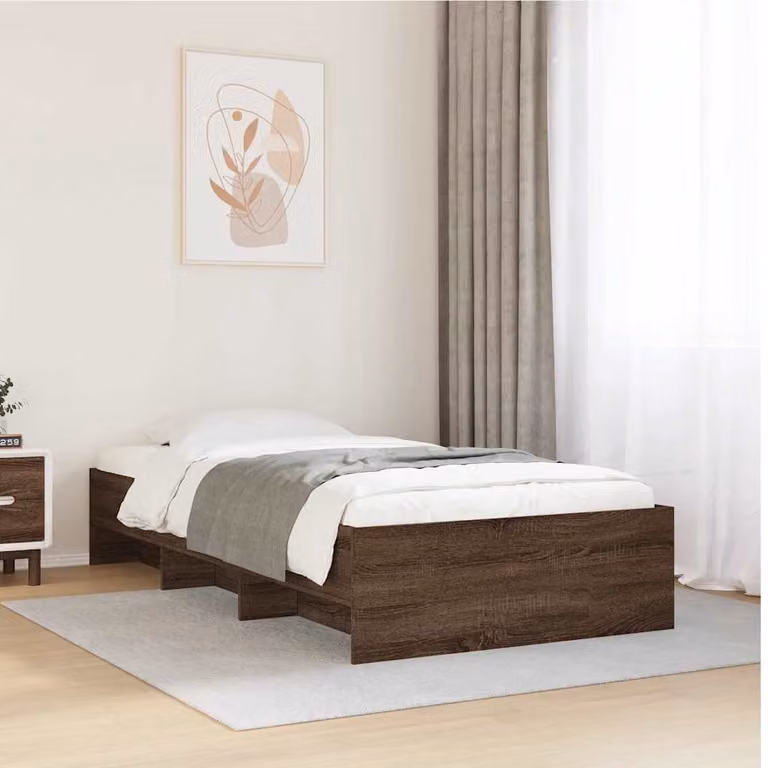 Giroletto vidaXL in legno e truciolato color rovere marrone, L/P/H: 90 x 200 x 35 cm