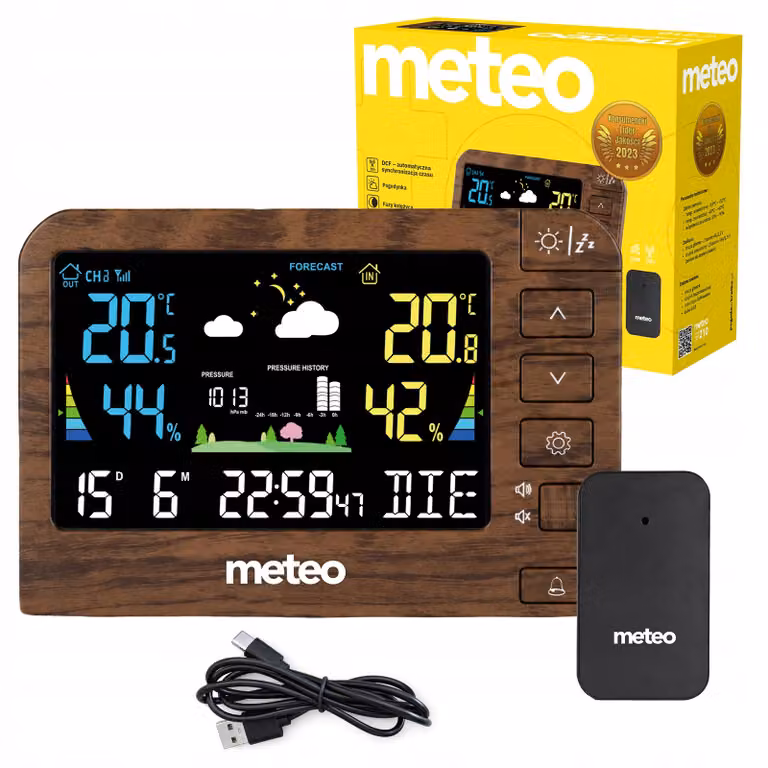 Stazione meteorologica METEO SP210 POGODYNKA, igrometro, sensore esterno, DCF