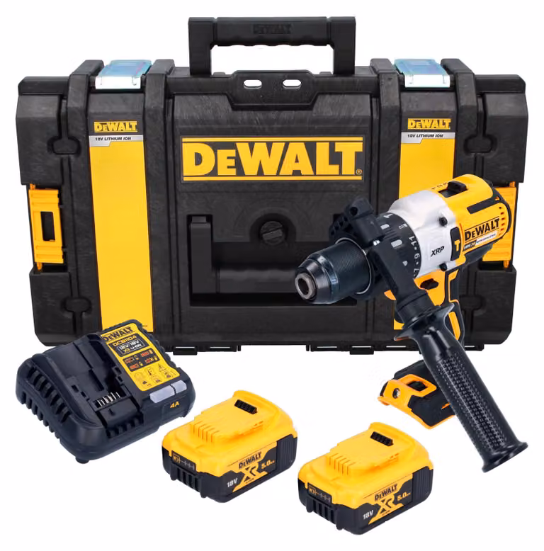 Avvitatore a percussione a batteria DeWalt DCD 996 P2 18 V 95 Nm brushless + 2 batterie da 5,0 Ah + caricabatterie + valigetta Tough Box