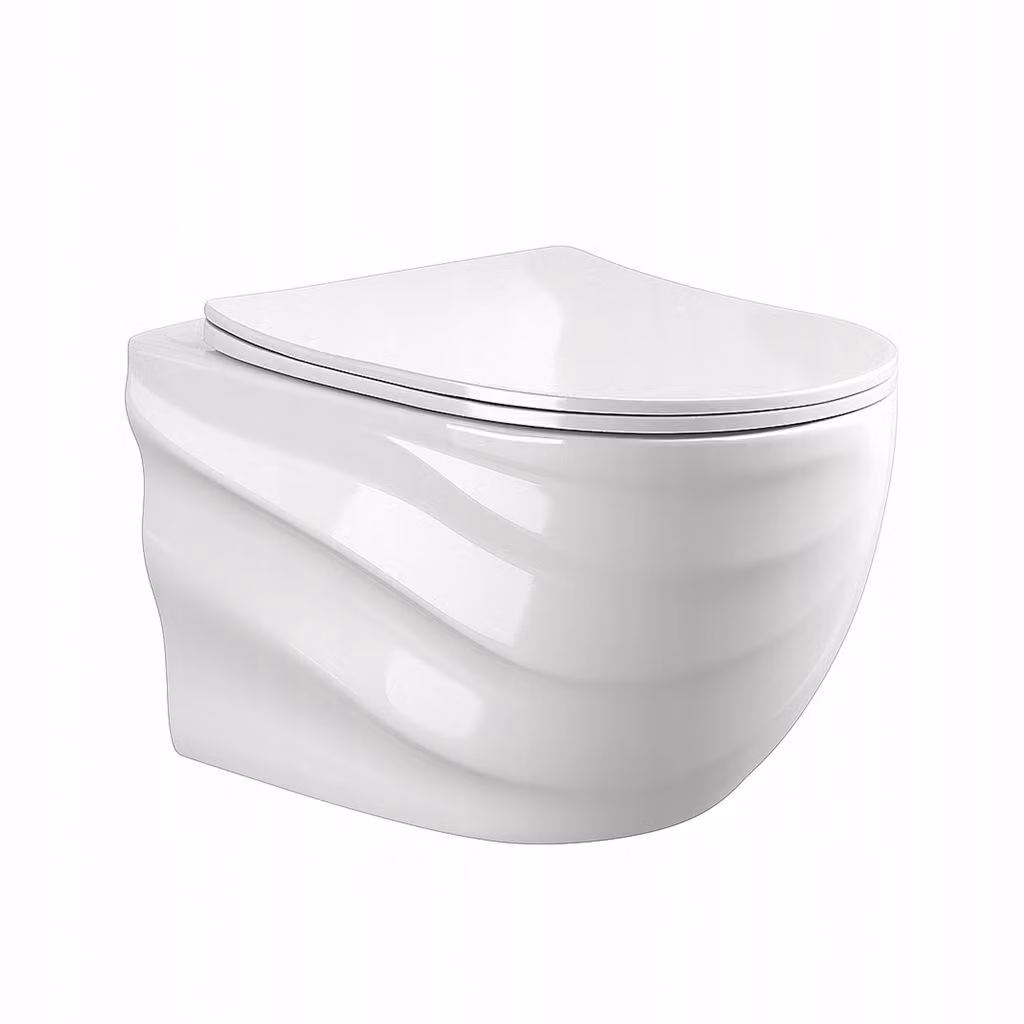 WC sospeso WC a muro Sedile WC con chiusura automatica WC Soft-Close Sciacquone a basso consumo