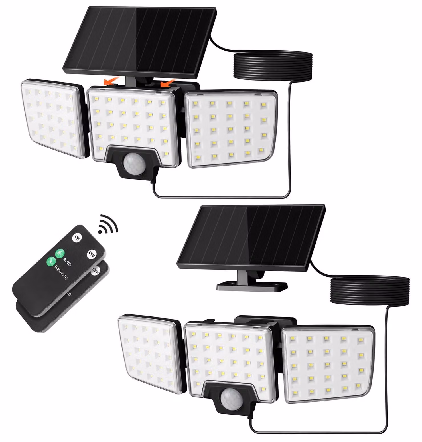 Lampada solare da esterno con sensore di movimento, 2-in-1, grado di protezione IP65, confezione da 2