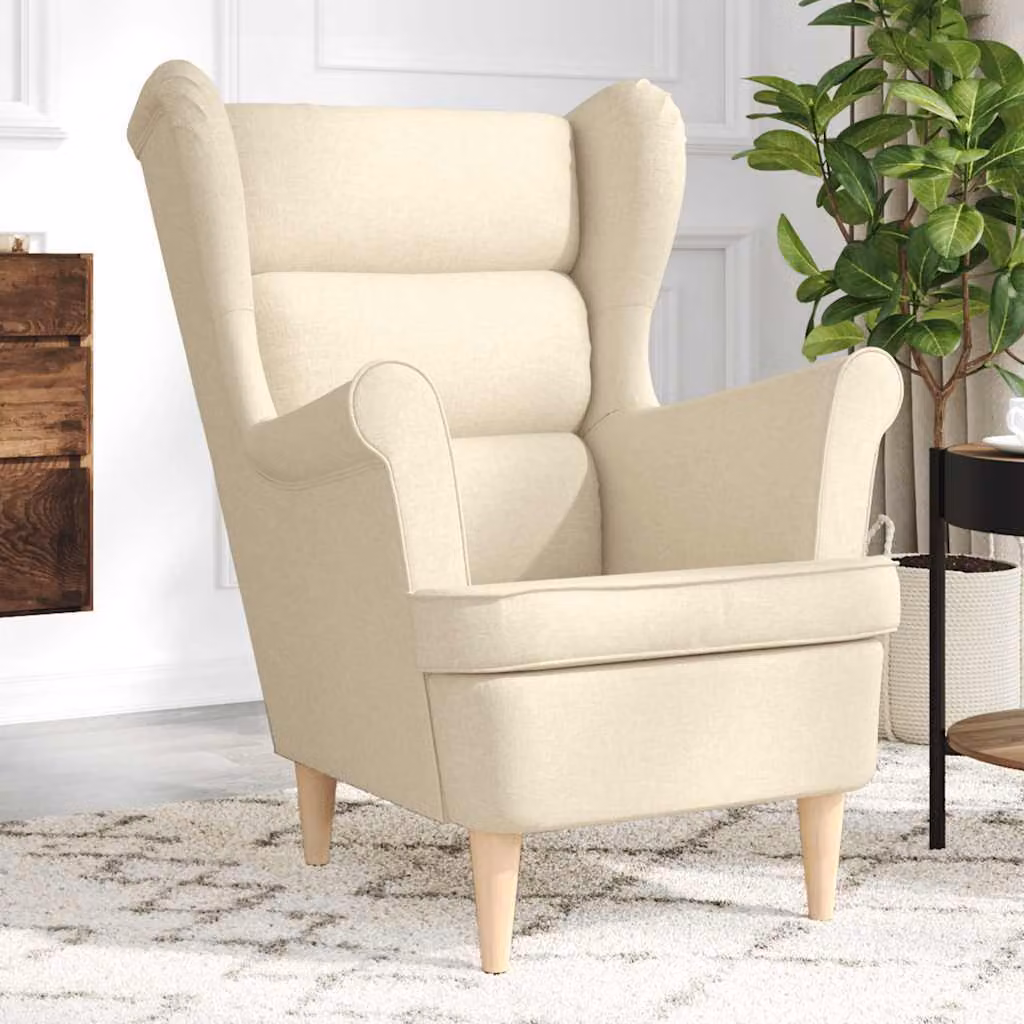 Maison Exclusive - Poltrona crema, 74x84x100 cm, rivestita in tessuto