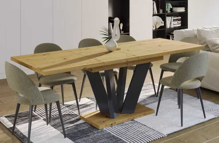Endo-Möbel tavolo da pranzo allungabile Alex 130cm - 210cm robusto tavolo a colonna (rovere Artisan)