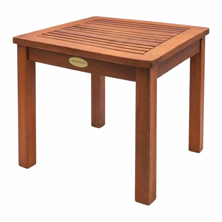 Tavolino di servizio, in legno di eucalipto, verniciato a olio - dimensioni approssimative: 44 x 44 x 40,7 cm - tavolo in legno