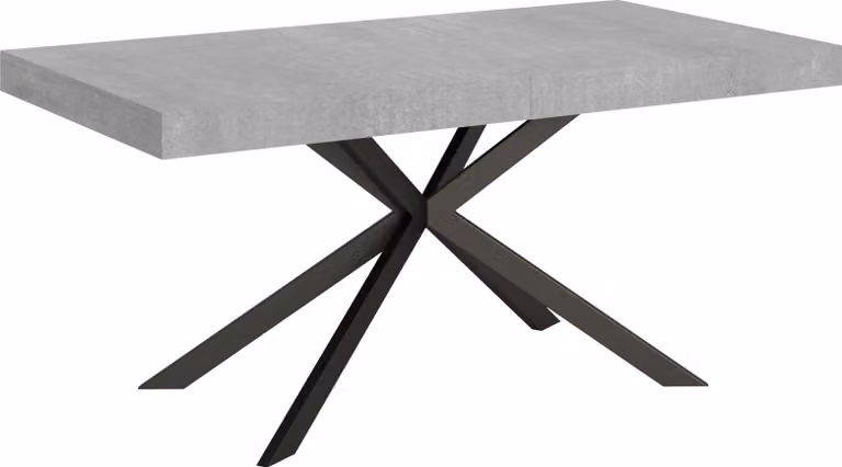 ITYHOME - Tavolo allungabile 180/440x90 cm Plaker cemento gambe antracite
