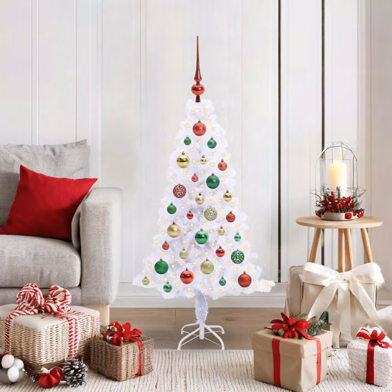 Maison Exclusive - Albero di Natale artificiale bianco, 120 cm, in PVC e acciaio
