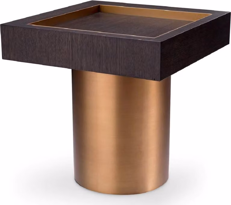 Casa Padrino tavolino moka/ottone 50 x 50 x h. 50 cm - Tavolo quadrato da salotto - Mobili da salotto - Mobili - Arredamento - Arredamento da salotto
