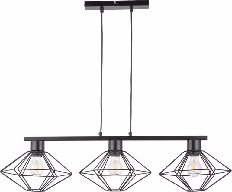 Lampada a sospensione tripla decorativa industriale nera per soggiorno sala da pranzo Vario 3xE27 15W Sigma Lighting