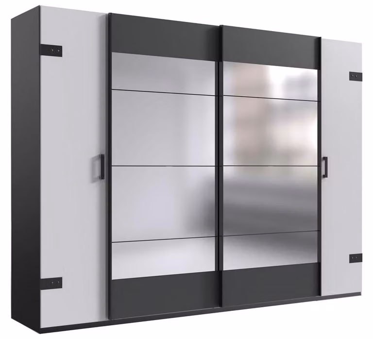 Armadio a battente/scorrevole Stockholm Armadio 270x65x210cm bianco grafite (18769)