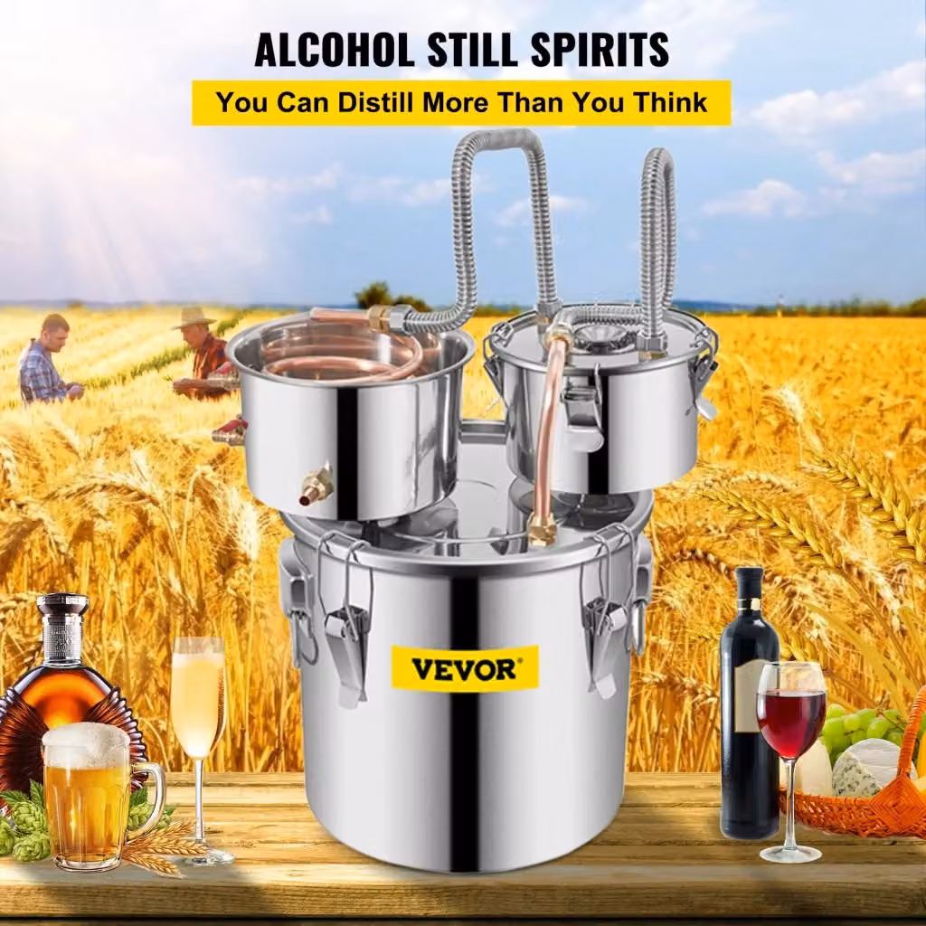 Distillatore per Alcol e Acqua Vevor da 30 L in Acciaio Inox e Rame Rosso con Pompa e Fusto Thumper – 2