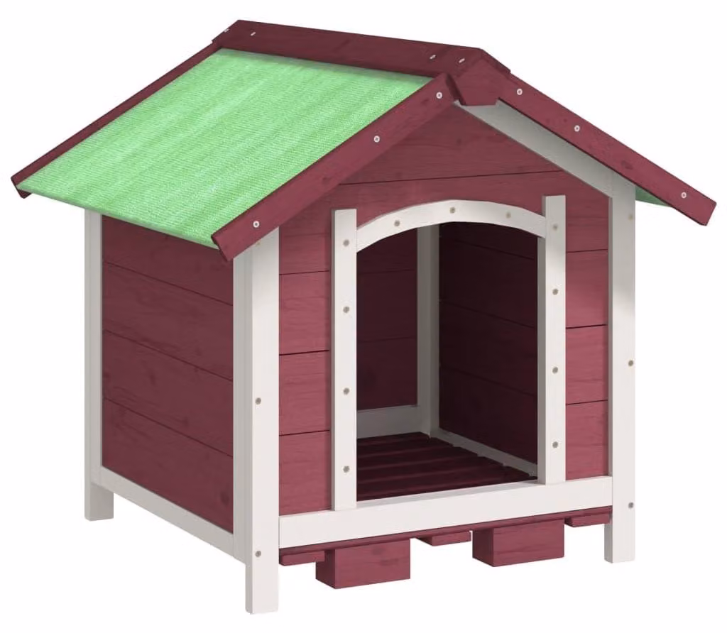 Cuccia per cani Mokka - Realizzata in legno di abete massello - 65x65x61,5 cm - Tetto impermeabile - Adatta per cani e piccoli animali