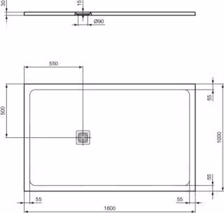 IDEAL STANDARD T5610FR Piatto doccia rettangolare Ultra Flat S +