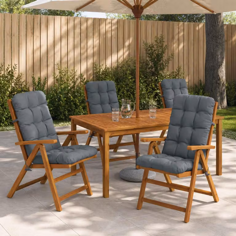 Set di 6 cuscini per sedia alta vidaXL VIANEN in poliestere blu con fodera rimovibile e resistente ai raggi UV