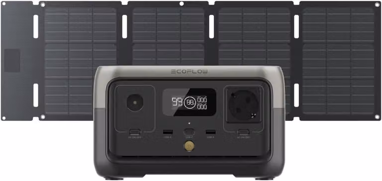 ECOFLOW Centrale Elettrica Portatile RIVER 2 batteria LiFeP04 da 256 Wh ricarica rapida in 1 ora, uscita fino a 600 W