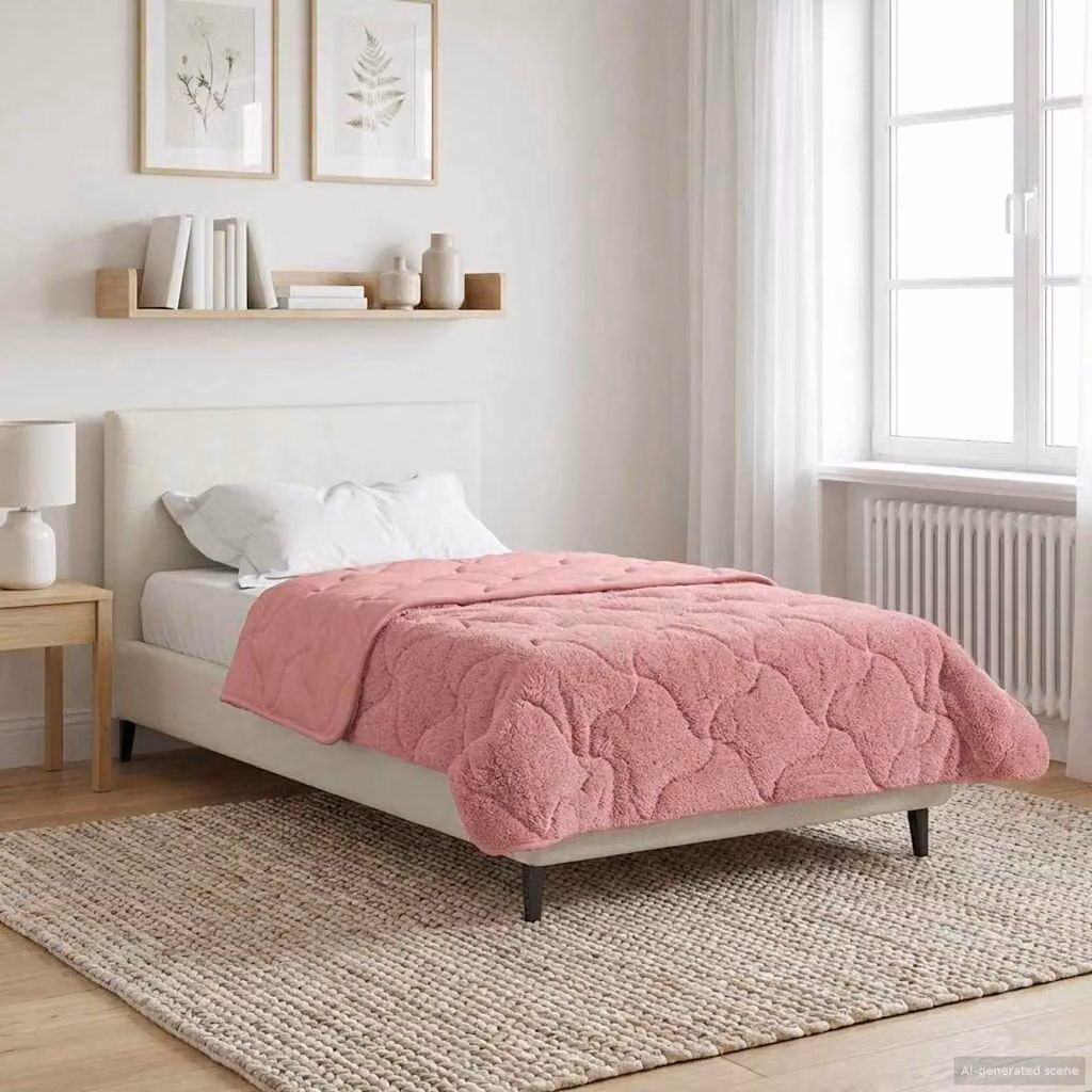 vidaXL Piumone Invernale in Microfibra Traspirabile e Reversibile, Rosa, L/P/H: 155 x 220 cm
