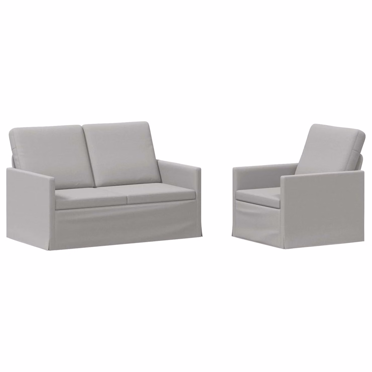 Set di 2 divani moderni vidaXL in tessuto grigio con struttura in metallo per il tuo soggiorno