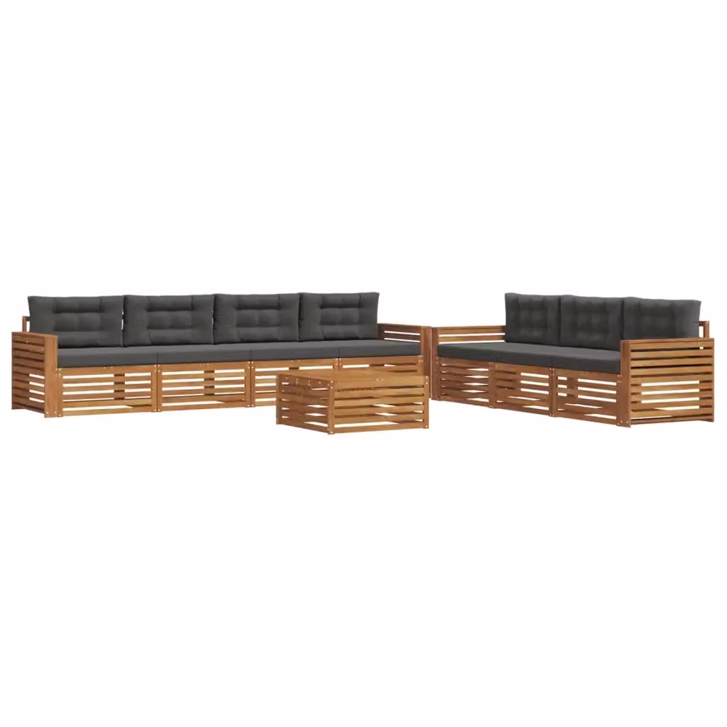 Set di divani da esterno vidaXL in legno di acacia con cuscini, beige e antracite – 2