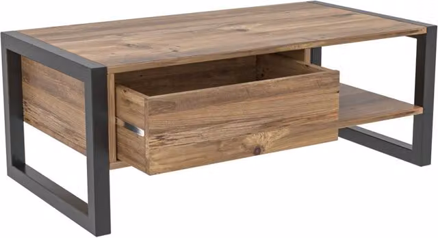 Tavolino in legno "Haldizen" - 105 x 55 x 40 cm - Marrone