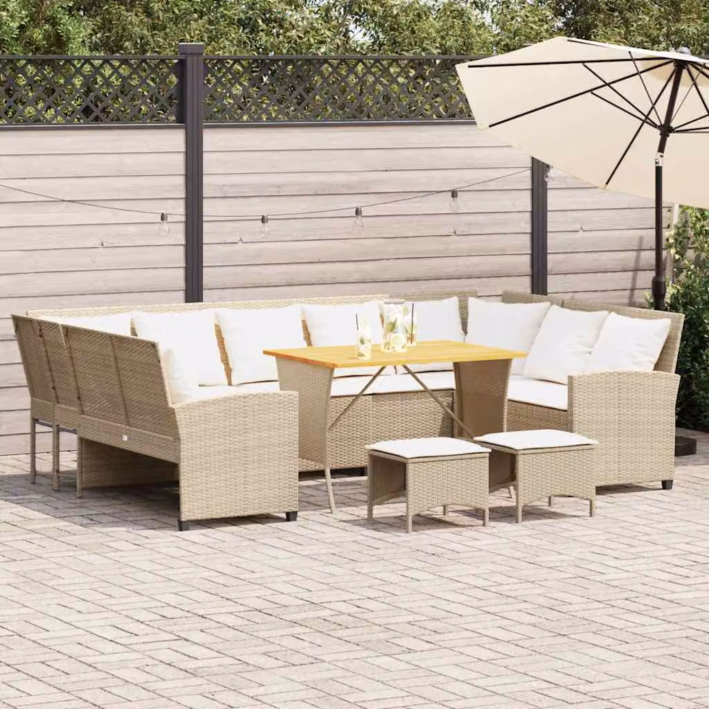 Maison Exclusive - Set di 4 divani da giardino con cuscini in polyrattan beige
