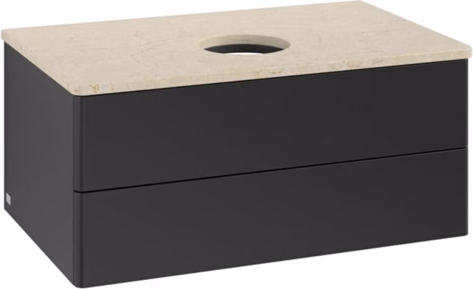 Mobiletto V&B senza struttura frontale - illuminazione Antao 80x36x50cm, WBP-colore botti., bla m Lac