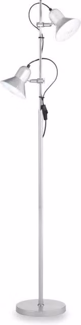 Lampada da terra Polly Pt2 Ideal-Lux argento in metallo regolabile