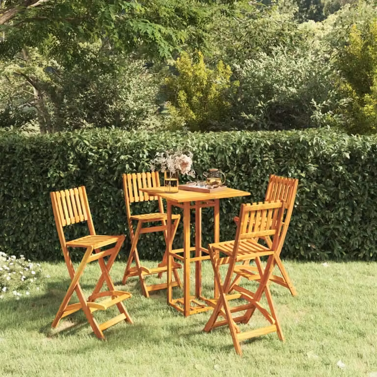 Maison Exclusive - Set da bar da giardino in legno massello di acacia, 5 pezzi