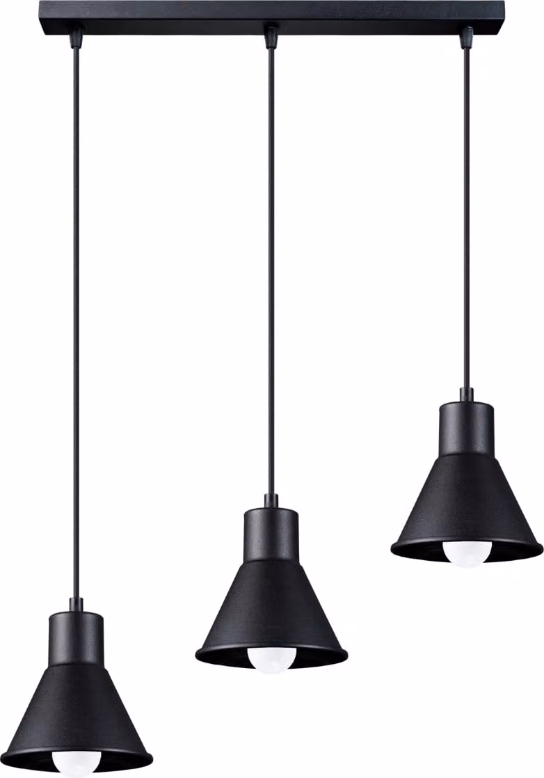 Lampada a sospensione TAZILO a 3 luci E27 Nero LUMILO
