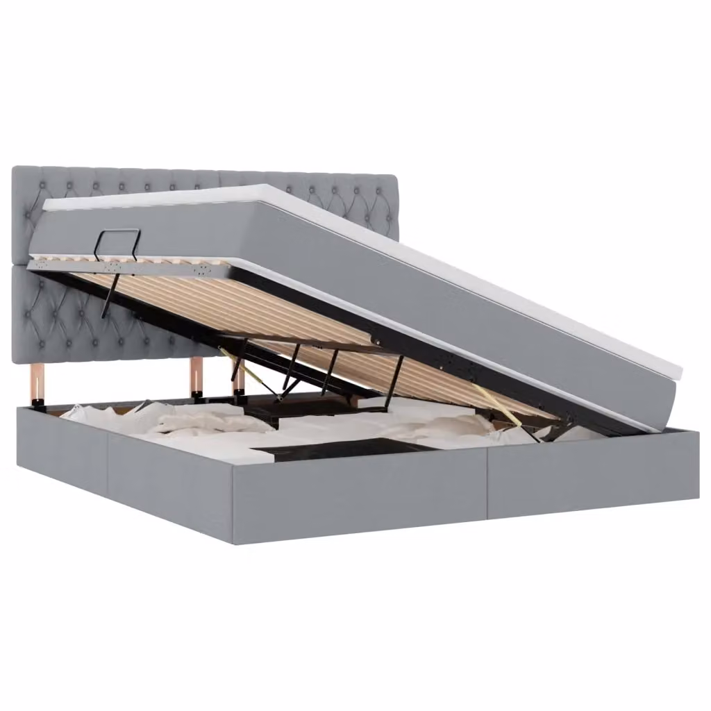 Letto con contenitore e materasso vidaXL Grigio, L/P: 160 x 200 cm, H: 280 cm – 2