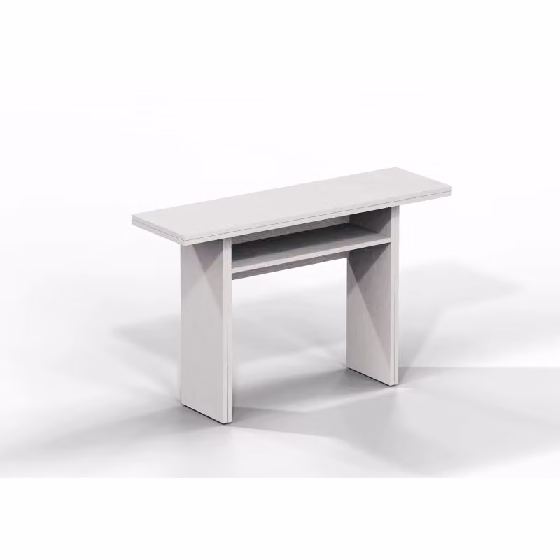 Tavolo consolle estensibile Oplà Terraneo bianco con piano ribaltabile e vano portaoggetti L/P/H: 120 x 35/70 x 75 cm – 3